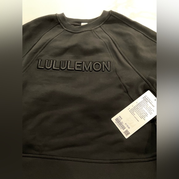 NWT Lululemon Scuba Oversized Pullover Crewneck Sweater Wordmark Black Size XS/S - Picture 5 of 7